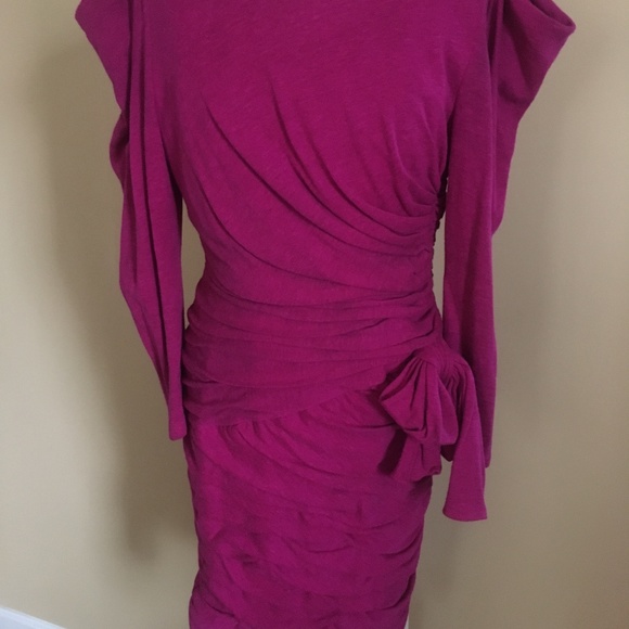 Louis Feraud Dresses & Skirts - Louis Feraud Vintage Magenta Wool Sweater Dress 12